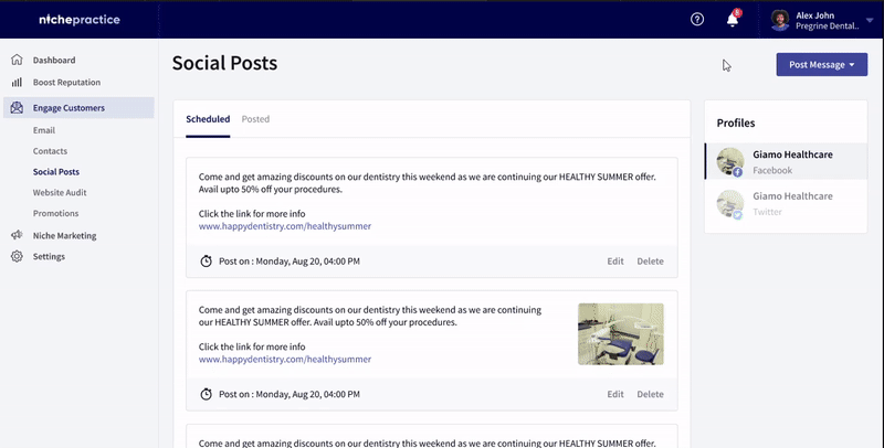 Scheduling social posts